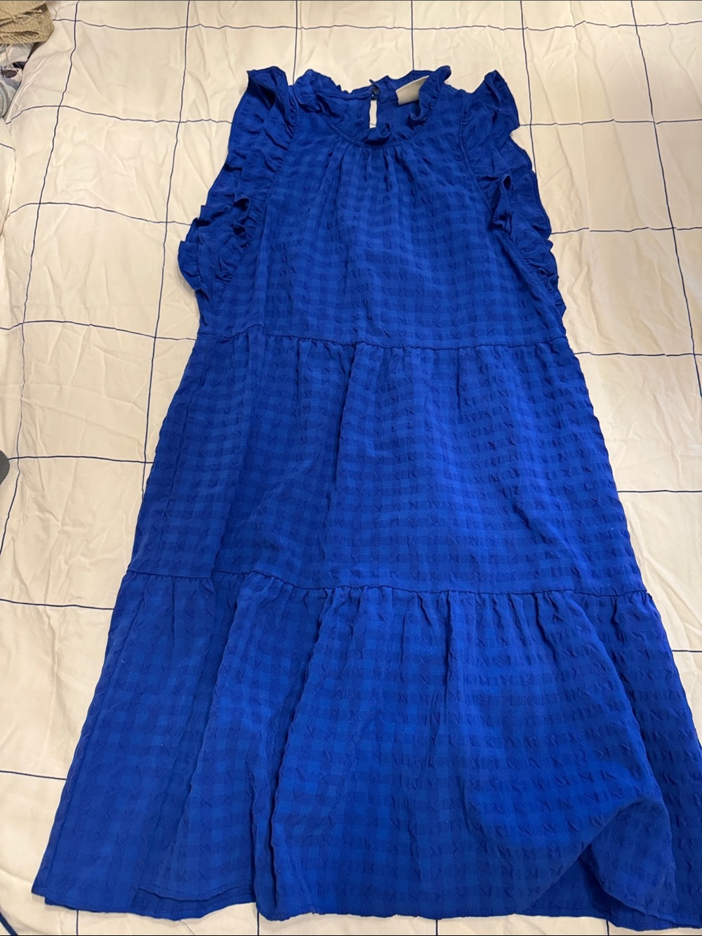 Anthropologie ladiedCobalt Blue Ruffle Tiered Dress